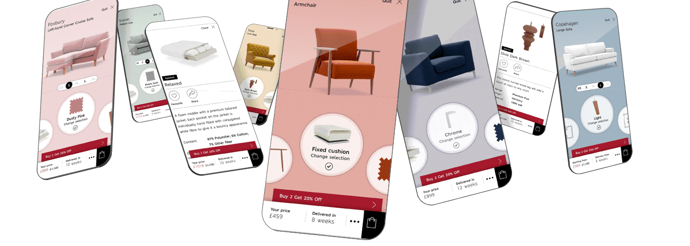 Marks & Spencer furniture app screens